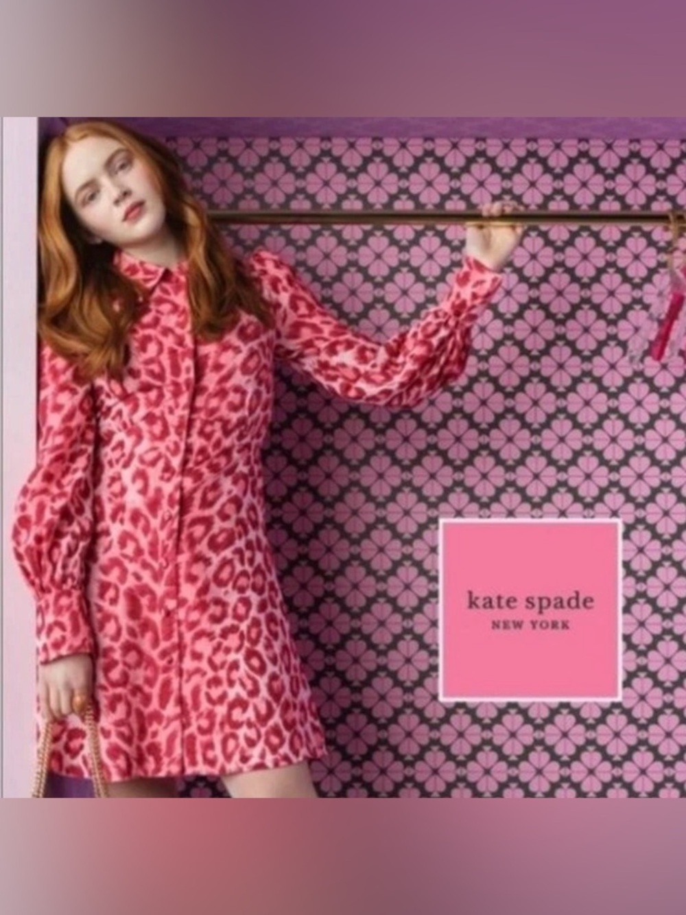 kate spade Pink Leopard Print Button Down Dress
